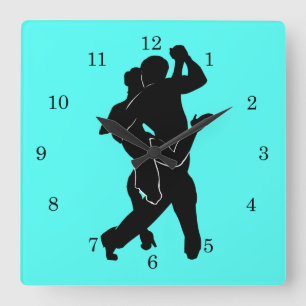 Tanngo Tancers - Türkis Quadratische Wanduhr