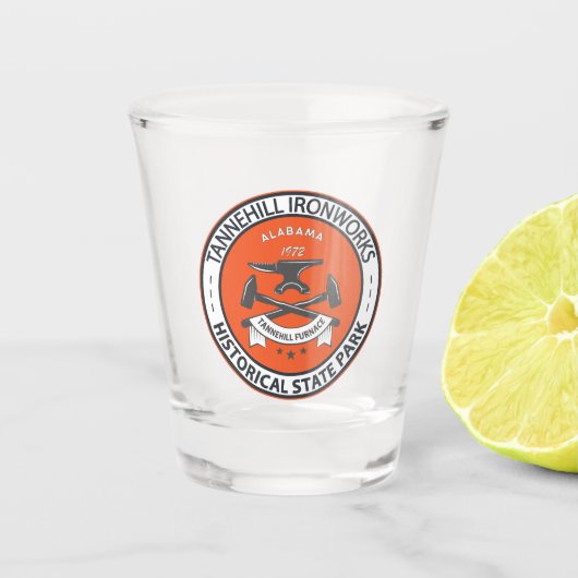 Tannill Ironworks Historischer Staat Park Alabama Schnapsglas (Vorderseite)