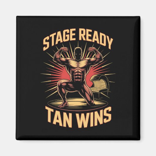 Tanning Bed Bühne Ready Bodybuilder Fitness Männer Magnet (Vorne)