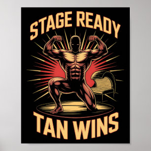 Tanning Bed Bühne Ready Bodybuilder Fitness Männer Poster