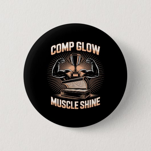 Tanning Bed Comp Glow Fitness Buffs Athleten Männe Button (Vorderseite)