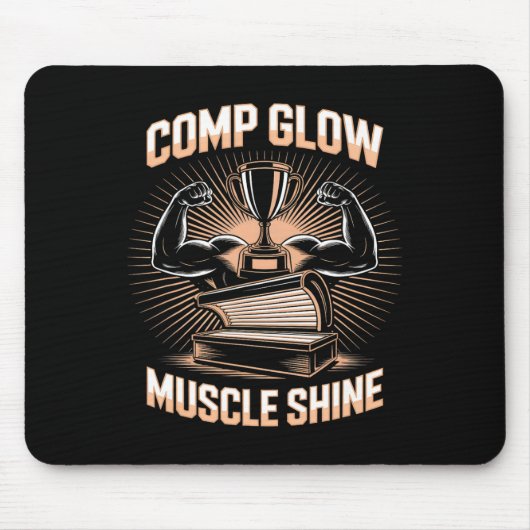 Tanning Bed Comp Glow Fitness Buffs Athleten Männe Mousepad (Vorne)