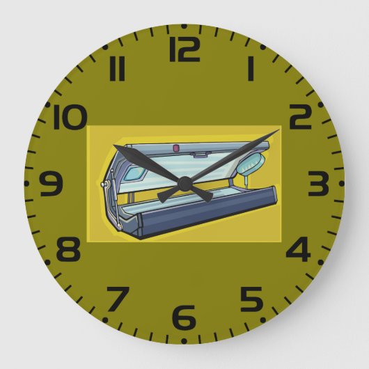 Tanning Bed Retro Spa Große Wanduhr (Vorderseite)