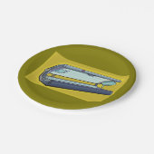 Tanning Bed Retro Spa Pappteller (Schrägansicht)