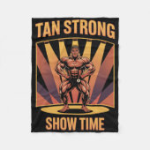 Tanning Bed Tan Strong Athleten Gym Goers Bronze T Fleecedecke (Vorderseite)