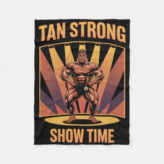 Tanning Bed Tan Strong Athleten Gym Goers Bronze T Fleecedecke (Vorderseite)
