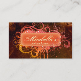 Tanning Business Card Glitzer Salon Brown Orange Visitenkarte