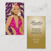 Tanning Business Card Sparkasse Lila Gold Visitenkarte (Vorne/Hinten)