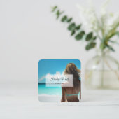 ☀️ Tanning Quadratische Visitenkarte (Stehend Vorderseite)