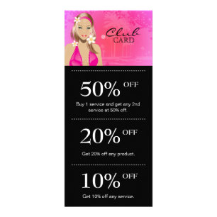 Tanning Salon Marketing Card Loyalität Rosa Werbekarte