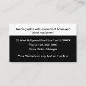 Tanning Salon Modern Visitenkarte (Rückseite)