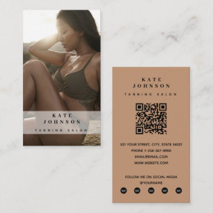 Tanning Salon Spray Tan Beauty Foto QR Code Visitenkarte