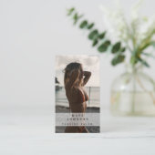 Tanning Salon Spray Tan Beauty Foto QR-Logo Visitenkarte (Stehend Vorderseite)