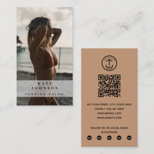Tanning Salon Spray Tan Beauty Foto QR-Logo Visitenkarte