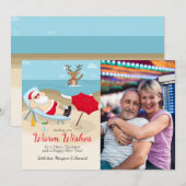 Tanning Santa Foto Grußkarte Feiertagskarte (Vorne/Hinten)