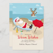 Tanning Santa Greeting Card Feiertagskarte (Vorne/Hinten)