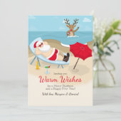 Tanning Santa Greeting Card Feiertagskarte (Stehend Vorderseite)