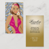 Tanning Swimsuit Sparkle Zebra Silver Gold Visitenkarte (Vorne/Hinten)