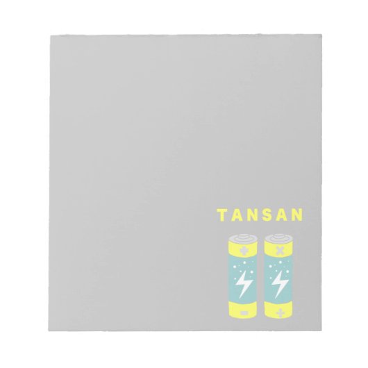 TANSAN-Akkus Notizblock (Vorderseite)
