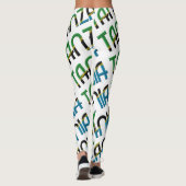Tansania Africa Flag Typografy Pattern Leggings (Rückseite)