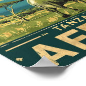 Tansania Africa Vintag Berühmter Travel Place Poster (Ecke)