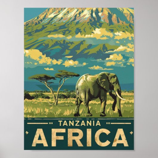 Tansania Africa Vintag Berühmter Travel Place Poster (Vorne)