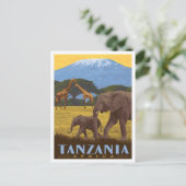 Tansania Afrika Vintage Reise Postkarte (Stehend Vorderseite)