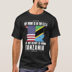 Tansania American Patriot Grown Proud Zuhause Hear T-Shirt