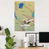 Tansania auf dem Luftweg Poster (Heimbüro)