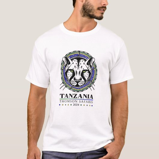 Tansania Beaded Cheetah Face T - Shirt (Vorderseite)