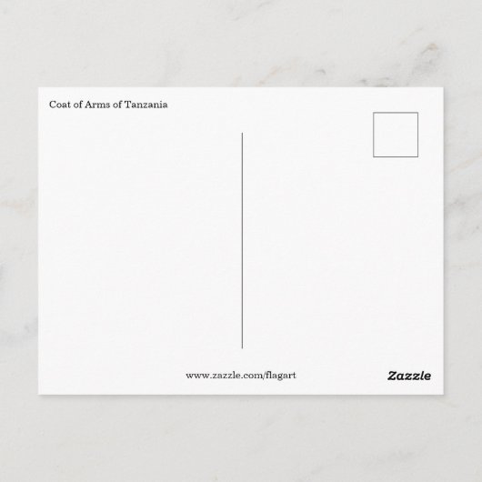 Tansania-Emblem Postkarte (Rückseite)