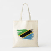 Tansania Flag Brush Art Tragetasche (Rückseite)