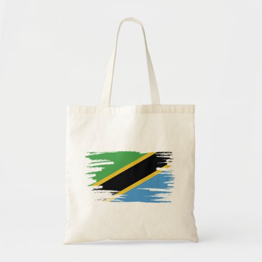 Tansania Flag Brush Art Tragetasche (Vorne)