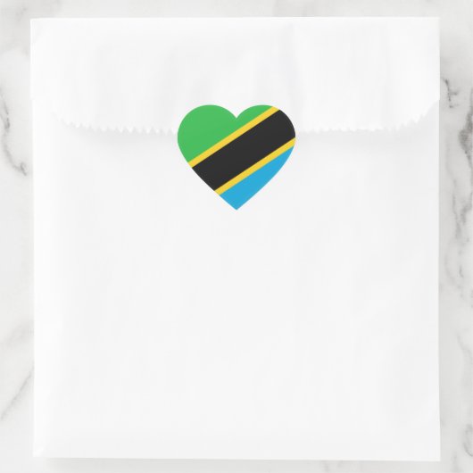 Tansania Flag Herz-Aufkleber (Tasche)