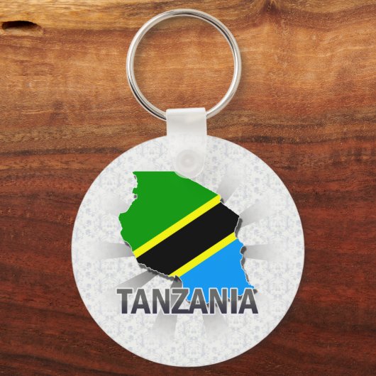 Tansania Flag Map 2.0 Schlüsselanhänger (Vorderseite)