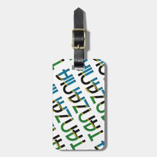 Tansania Flag Typografie Muster Gepäckanhänger (Vorderseite vertikal)