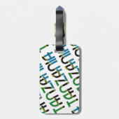 Tansania Flag Typografie Muster Gepäckanhänger (Rückseite vertikal)
