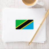 Tansania-Flagge Adressaufkleber (Insitu)