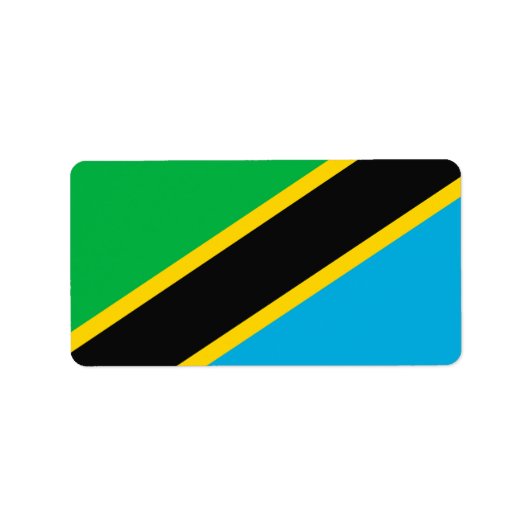 Tansania-Flagge Adressaufkleber (Vorne)