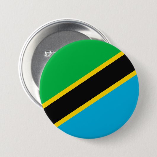 Tansania-Flagge Button (Vorne & Hinten)