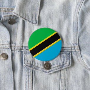 Tansania-Flagge Button
