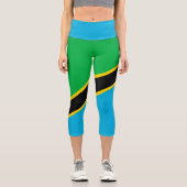 Tansania-Flagge Capri Leggings (Vorderseite)