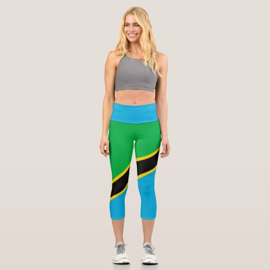 Tansania-Flagge Capri Leggings (Vorderseite)