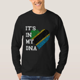 Tansania-Flagge Es Ist In Meinem DNA-Daumenabdruck T-Shirt