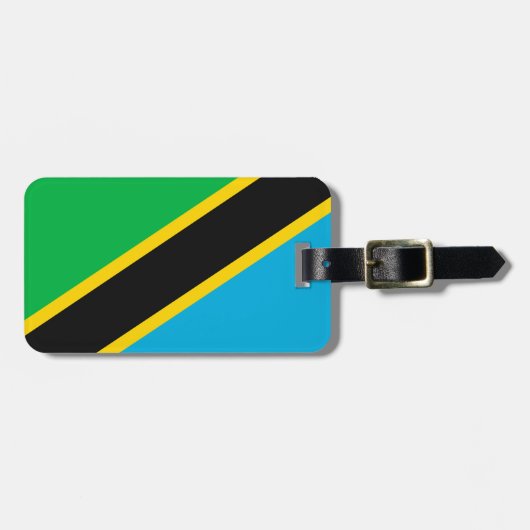 Tansania-Flagge Gepäckanhänger (Vorderseite horizontal)