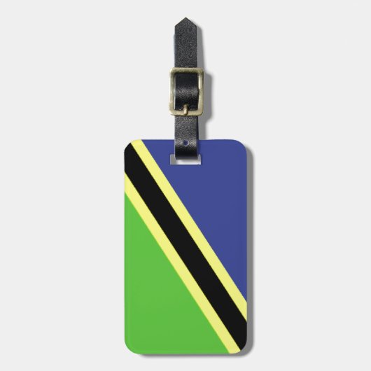 Tansania-Flagge Gepäckanhänger (Vorderseite vertikal)
