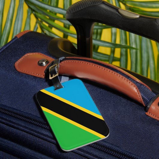 Tansania-Flagge Gepäckanhänger (Vorderseite Insitu 1)
