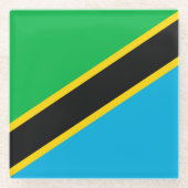 Tansania-Flagge Glasuntersetzer (Vorderseite)