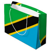 Tansania-Flagge Große Geschenktüte (Rückseite Schrägansicht)