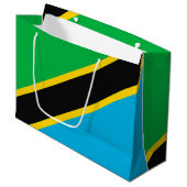 Tansania-Flagge Große Geschenktüte (Vorderseite Schrägansicht)